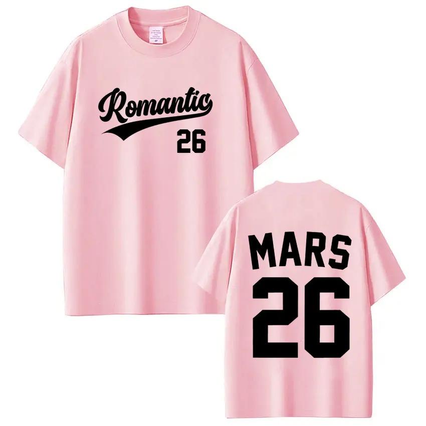 Bruno Mars The Romantic Tour 2026 Potisk Tričko Pánské Dámské Módní Trička Krátký rukáv Bavlna Ležérní Hip-hop Punk Trička Horní díl