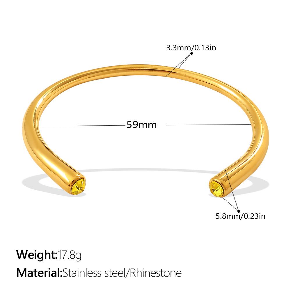 Multi-colored gemstone open bracelet light luxury minimalist color diamond temperament women's bracelet