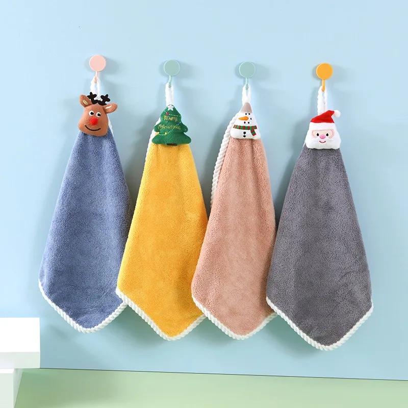 

New Navidad Xmas Hand Towel Christmas Decor Red Santa Claus New Year Gift Home Bathroom Washing Hand Towel Cloth Man Woman 30X30