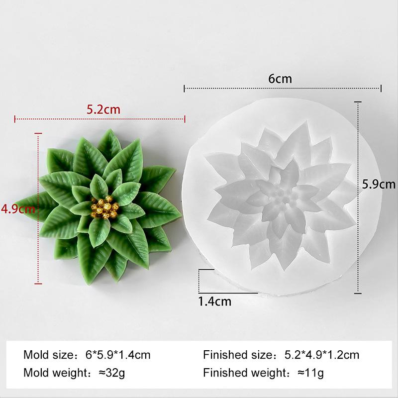 

Ilex chinensis Ароматическая свеча Силиконовая форма Сделай сам Рождественский лист падуба Ягода Гипсовая смола Форма Принадлежности для изготовления мыла ручной работы