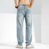 New Spring and Summer Men's Loose Straight American High Street Stretch Light-colored Jeans