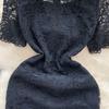 Summer Women Solid Lace Office Work Slim Bodycon Pencil Dresses