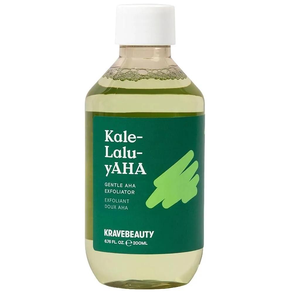 

KraveBeauty Kale-Lalu-yAHA Exfoliating Toner 200ml Smooth texture Evens skin tone and does not clog pores Kale extract glycolic acid