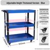 Adjustable 3-Tier Hand-Push Tool Cart for Auto Repair - Multi-Functional Mobile Workshop Storage.