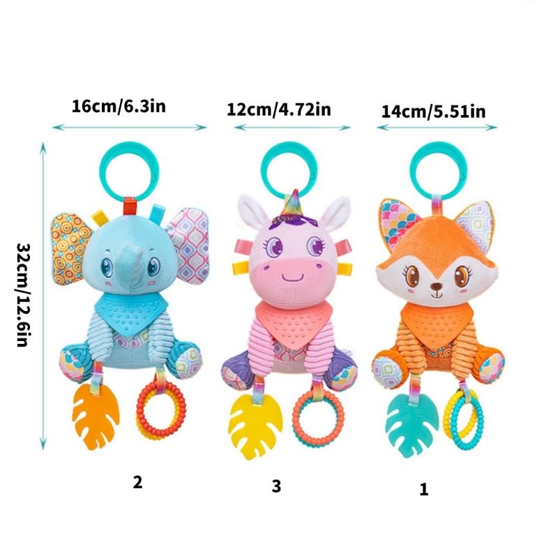 Interactive Baby Bed Hanging Decoration Toy Feature Squeaky Rattle Design For Sensory Play And Cognitive Growth
