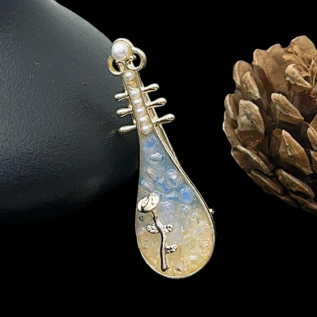 Fermacapelli a Forma di Rosa in Stile Cinese Vintage - Fermaglio Laterale con Motivo Pipa, Fermaglio Metallico Floreale Retrò, Elegante Accessorio per Capelli di Nicchia