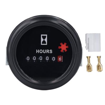 Compteur d'heures à quartz 099999.9H 6 chiffres Haute précision Rond Testeur de jauge d'heures pour Pompe Générateur