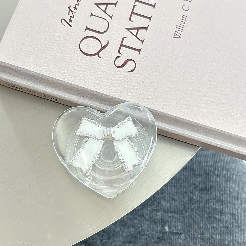 Transparent Mobile Phone Airbag Bracket, Paste-Type Love Bow Air Cushion, Retractable Desktop Support Frame, Lazy Ring.