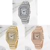 Modern Mens Square Watch With Diamond Inlay And Quartz Movement For Fashionable Office Wear