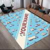 Custom Name,Cartoon Car Pattern Series Home Sofa Decoration for Living Room & Bedroom, Non‑Slip Play Flannel Floor Mat for Game Room