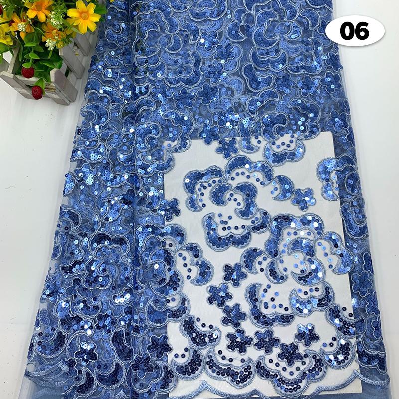 1Yard Embroidery Fabric with Bead Sequins for Bridal Dress Luxury Evening Dress DIY Sew French Tulle Fabric for Wedding Party