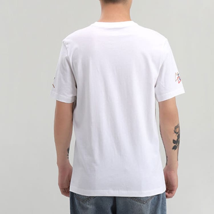 Jordan T Shirts Men's White/Metal Gold Crew Neck Moderate Straight Fit CN3331-100