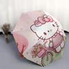 Hello Kitty,Pink Theme Automatic Folding Umbrella-Simple 8-Rib Design, Bright Cartoon Pattern, Durable Iron Frame, Suitable For Travel, Outd
