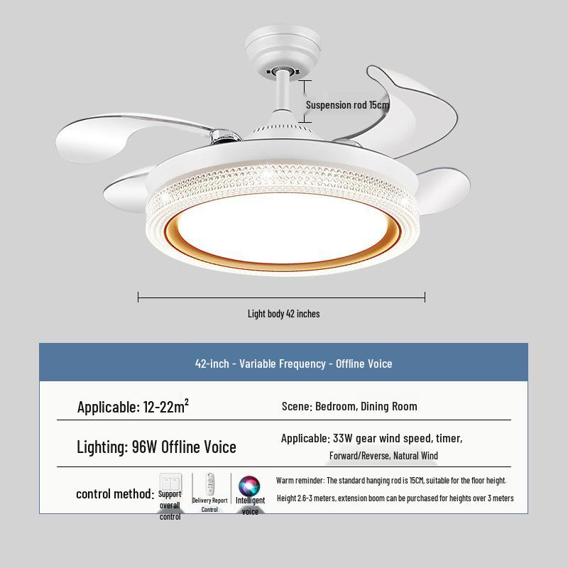 2026 New Model Flush Mount Ceiling Fan with Integrated Light for Living, Dining & Bedroom