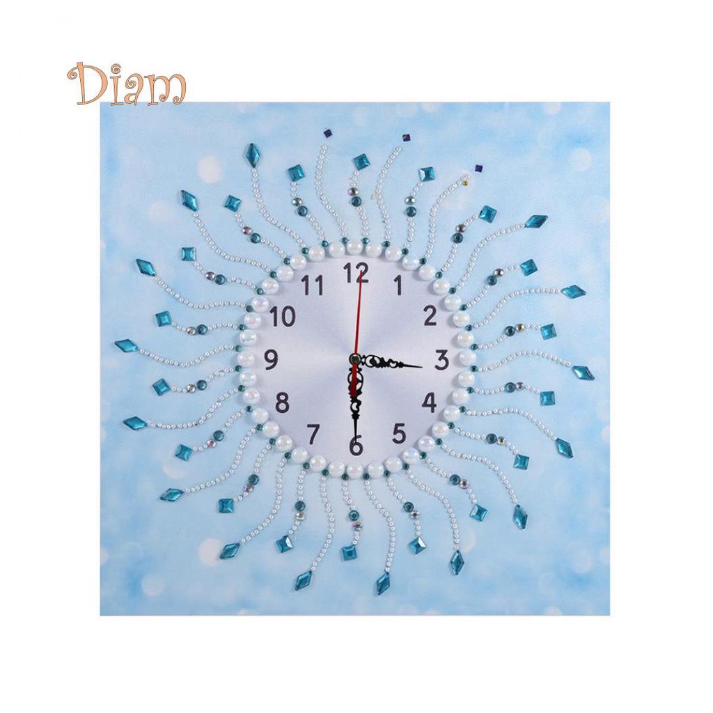 Hara 35x35cm Wall Clock Cross Stitch DIY Partial Multi-shaped Diamond Painting Decor