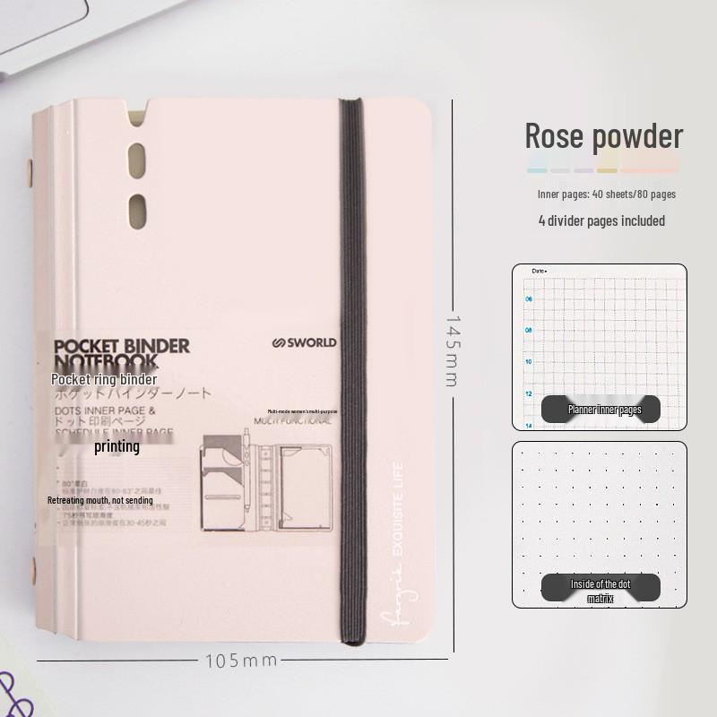 Compact Japanese-Style Notebook: A7 Pocket Book, A6 Note Pad, A5 Removable Ring Binder