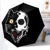 1pc Cat SkullAutomatic Folding Umbrella, Portable Collapsible Design, Casual Outdoor Accessory, for All Seasons 069