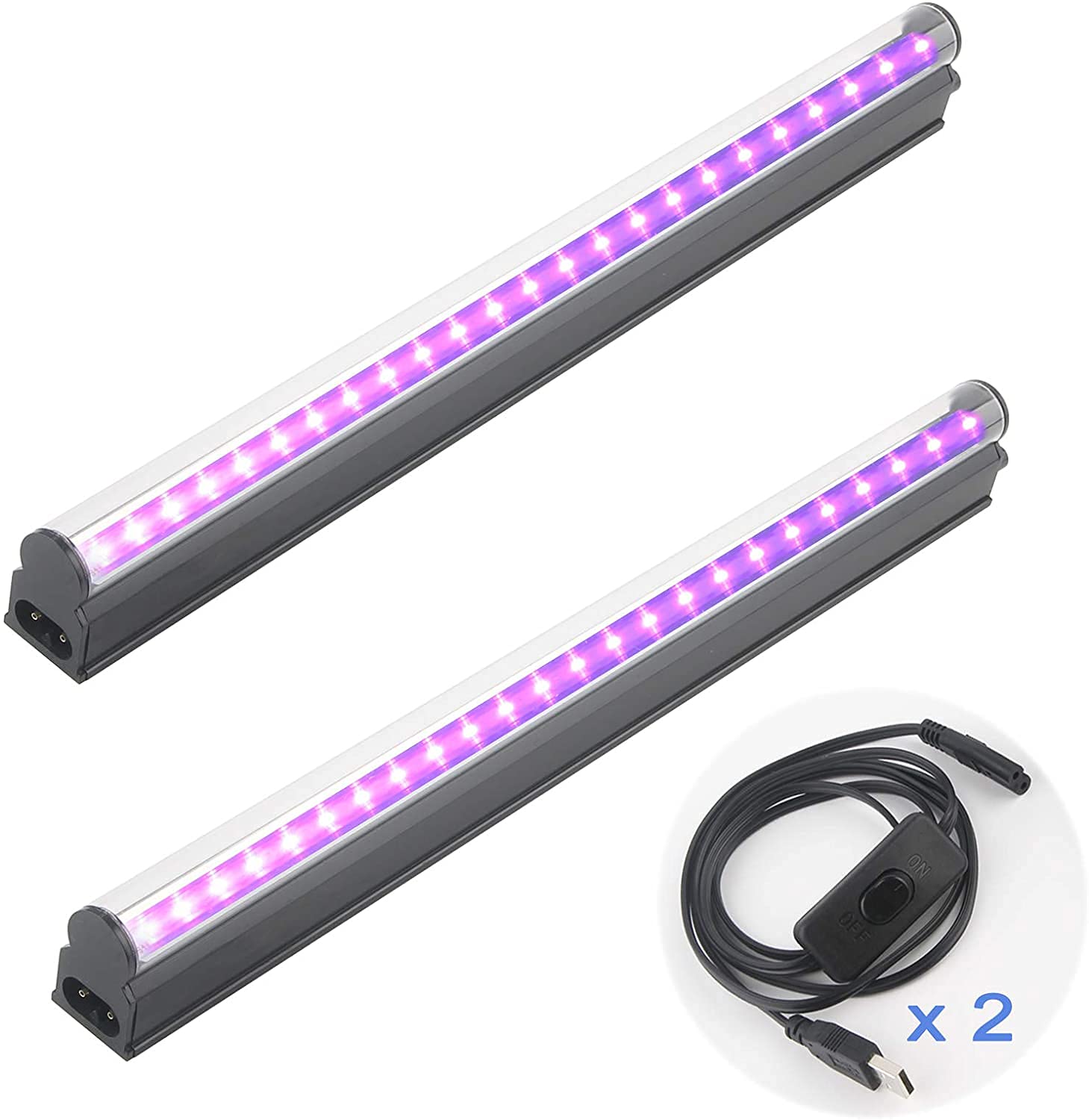 

GREENIC LED Black Light - 10W UV Fluorescent Lamp, USB Powered, Ultra-Thin, 385nm, UV Bar Light, Resin Curing Light, Wedding, Party, Stage Lighting,
