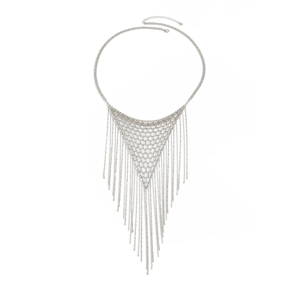 Salircon Exaggerated Bohemian Style Multilayer Long Tassels Chains Necklaces Women Hip Hop Fashion Y2k Geometric Chain Jewelry