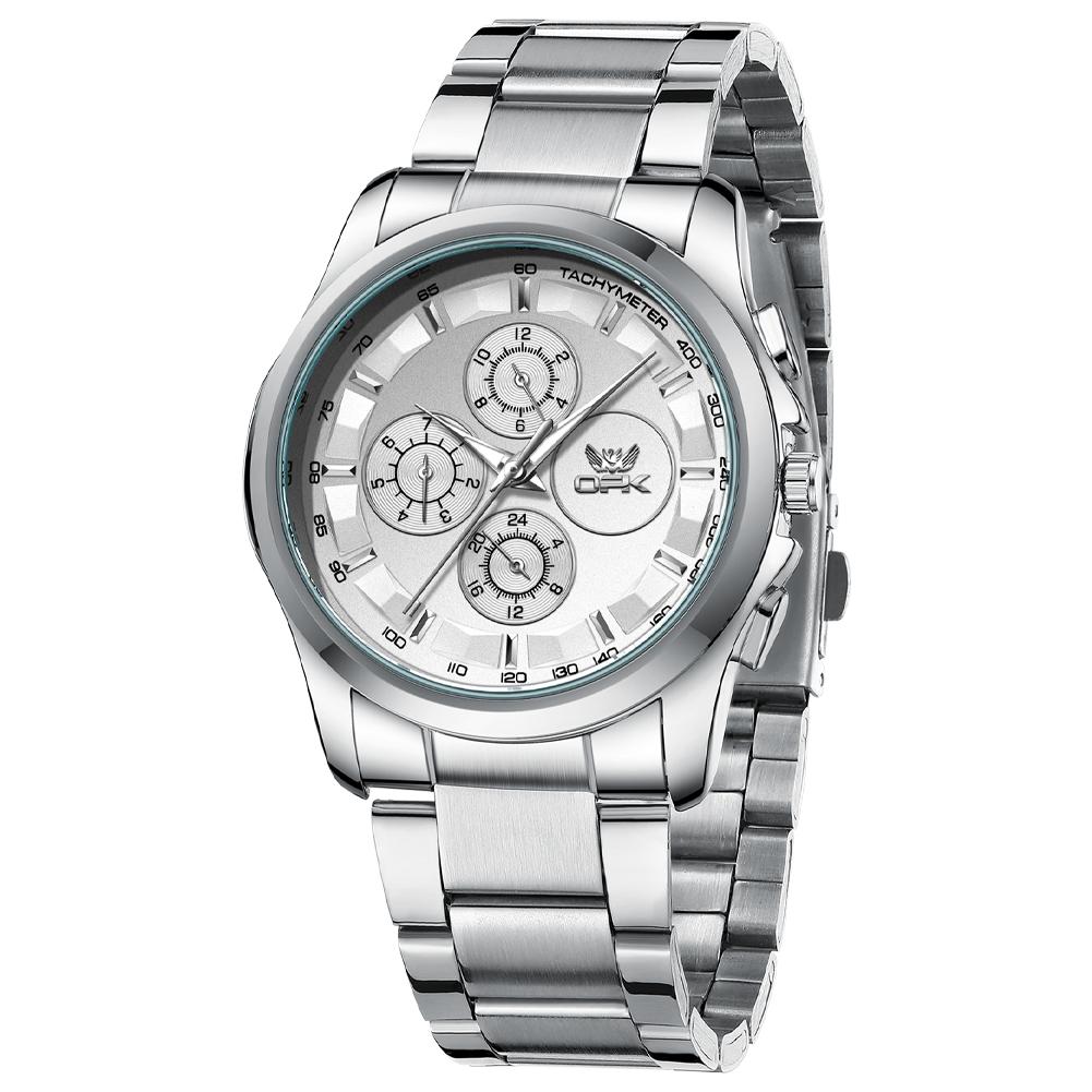 OPK 6032 Quartz Watches for Men Classic Trendy Chronograph Waterproof Luminous Men's Dress Wriswatches Original Brand Man Watch
