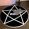Pentagram Symbol Round Rug Flannel Gothic Home Decor Carpet Mystery Theme Floor Mat Occult Aesthetic DarkAcademia StyleStatement