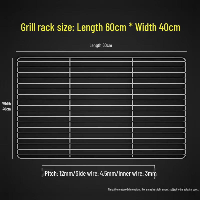 Rectangular 304 Stainless Steel BBQ Grill Net with Legs – Ideal for Draining Water & Oil, Oven Drying & Baking.