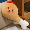 Chicken Leg Pillow Doll Soft Short Fleece Fabric Funny Design Quirky Throw Pillow Multifunctional Plush Toy