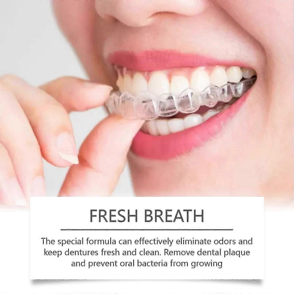 Effervescent Denture Cleaning Tablets - Deep Clean & Freshen in 15 Minutes, Safe & Gentle, Easy Dissolution, Prevents Bacteria & Odors, 12 Pack