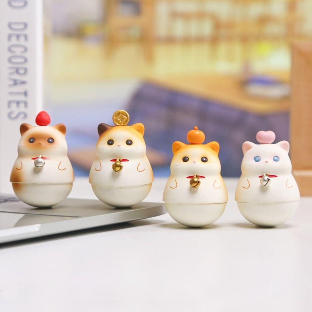 Cartoon Cat Resin Ornament Shake Toys Cat Car Decorations Cat Swinging Doll  Home Decor