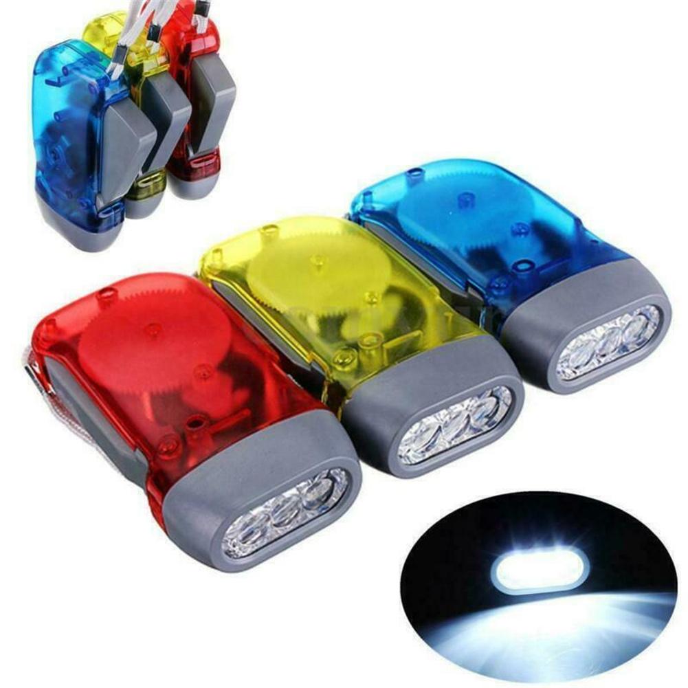 3 Led Hand Pressure Flashlight Super Bright Stable Crank Power Generator Clockwork Flashlight