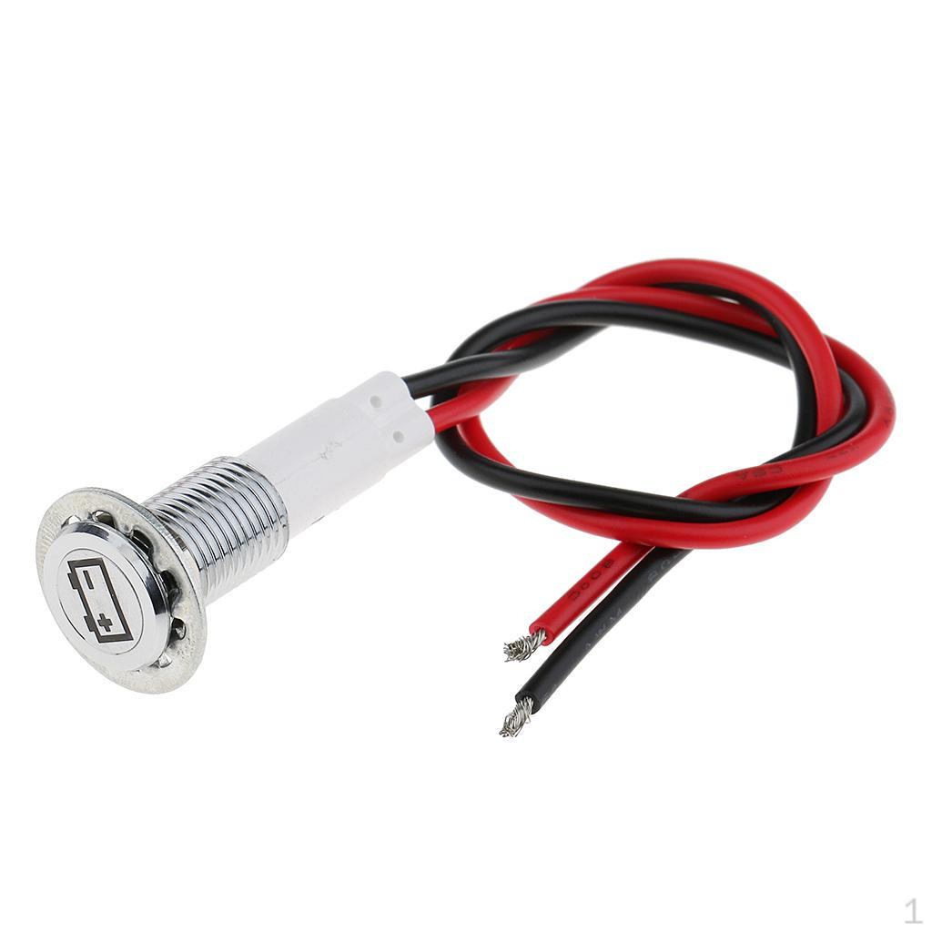 

10mm 12 Dash Panel Battery Alternator Warning Light Indicator White