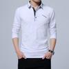 Polo casual in cotone primavera autunno T-shirt polo slim moda da uomo Polo business di alta qualità grigio nero