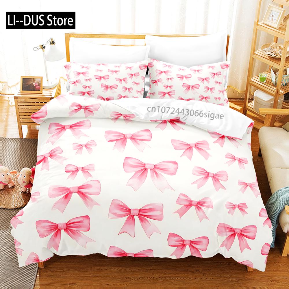 Popular Style Bowknot Bedding Sets Skin Friendly Soft Bedsheets And Duvet Covers Comfortable And Lovely Suitable For All Ages