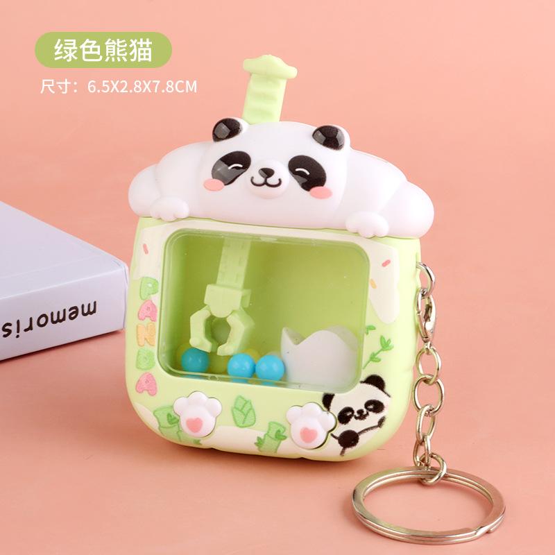 Cartoon Kleine Panda Mini Shiba Inu Grijpkraan Speelgoed Sleutelhanger Gacha Machine Hanger Cadeau