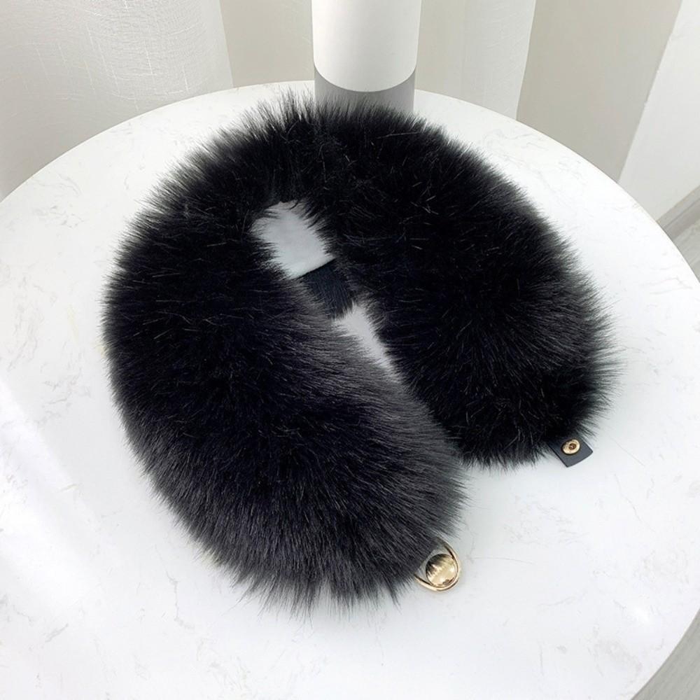 New Warm Fur Collar Scarf Soft Faux Fur Women Scarves Ultra Fluffy Neck Wrap Cold Weather чёрный