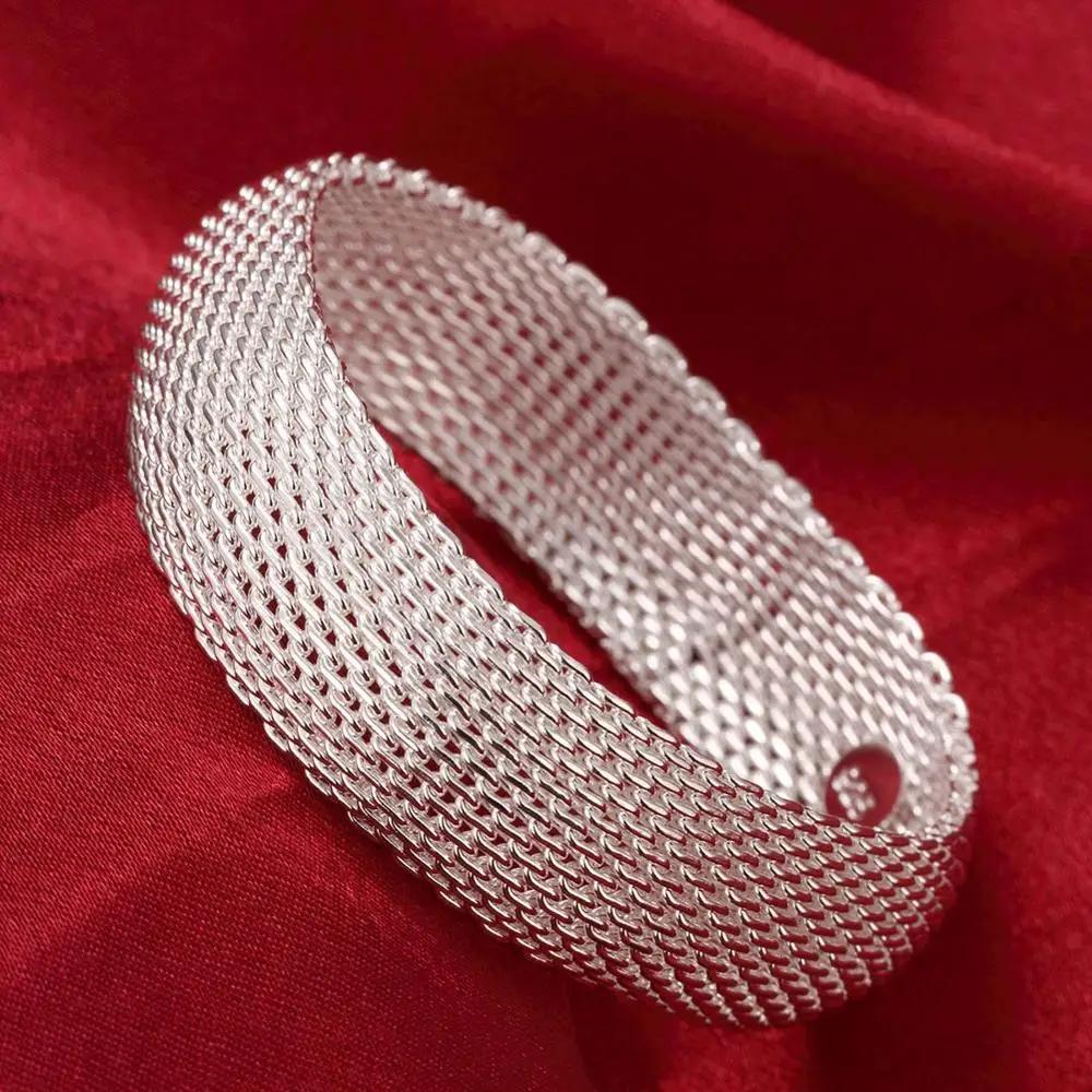 Bracciali Trendy in Argento 925 Braccialetto Charms Carini Aperti per Donne Gioielli di Moda Regolabile Dimensioni Bracciale Manicotto Festa di Matrimonio
