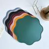 Flower Shaped Leather Placemats Heat-Resistant Washable Kitchen Tableware Pad Non-Slip Oil-Proof Place Mats Bars Coffee Shops