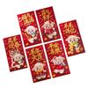 6pcs Cartoon Goat Year Money Envelope Blessing Words New Year Red Packet  Celebration Party