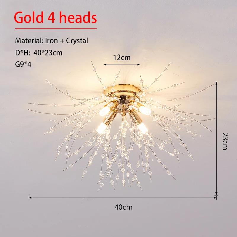 Modern Dandelion Crystal Beads Living RoomDining Room Bedroom, Ceiling Lighting Fixture Light Luxury Firefly G9LED Bulb