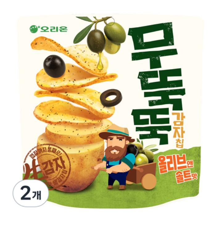 Orion Muttukttuk Potato Chips Olive & Salt 52g – Thick-Cut Crunchy Korean Chips