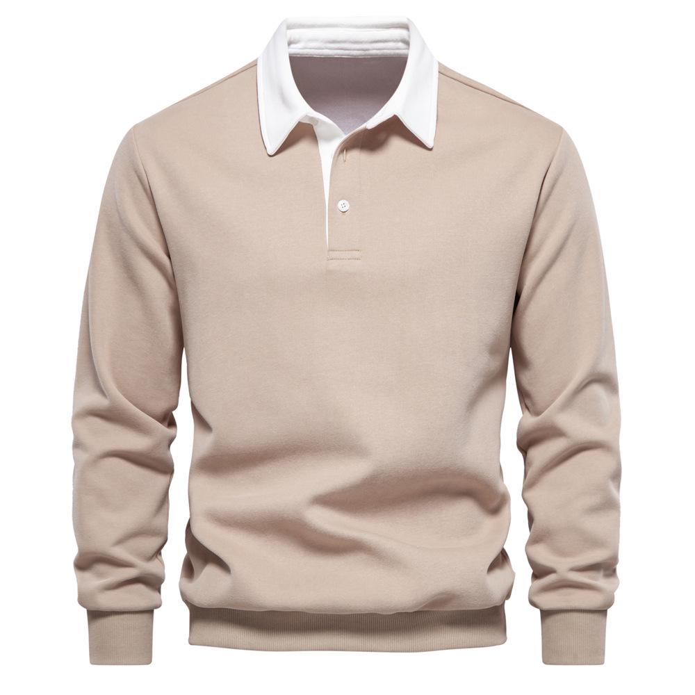 2024 Men's European Size Long Sleeve Polo Collar Sweatshirt - High Quality, Casual, and Versatile