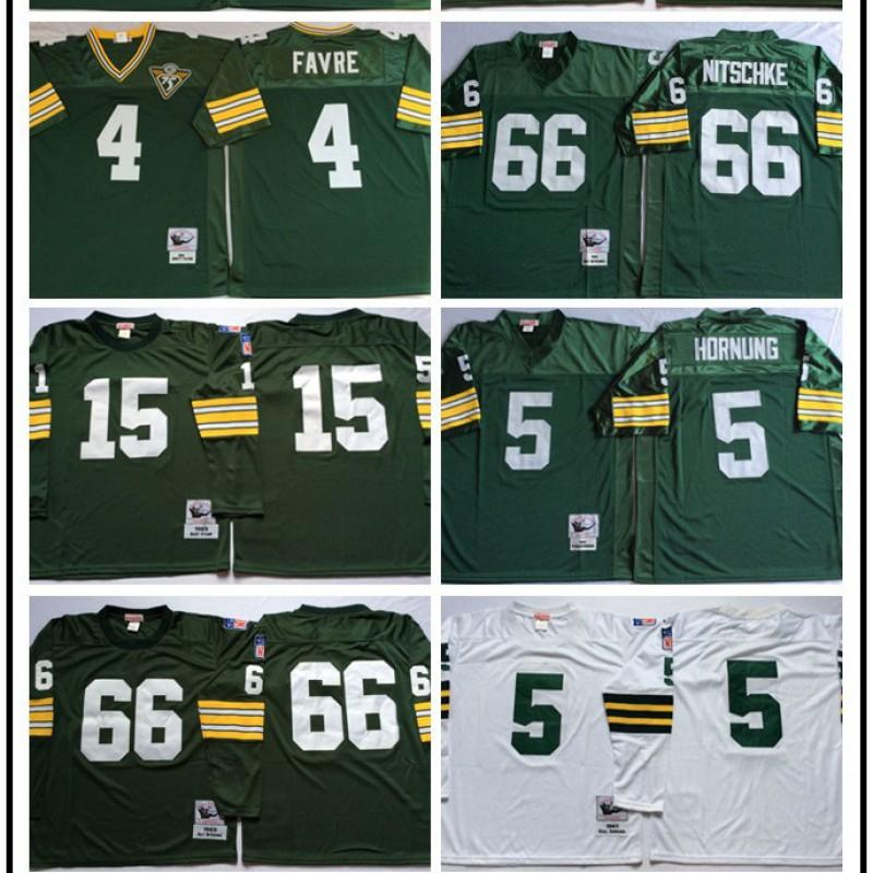 Green Bay Packers NFL Jersey Retro Hombre Mujer Algodón Ropa para Fans Deportivos Uniforme de Equipo 92 5 15 66 MN