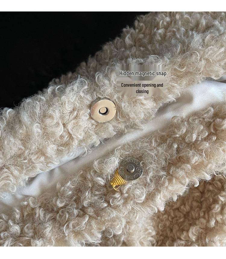 2025 Early Autumn Cute Plush Handbag and Crossbody Shoulder Bag