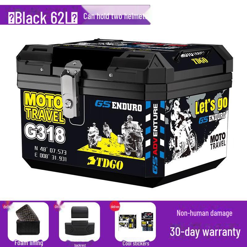 Universal Waterproof Motorcycle and Electric Scooter Trunk: Large Capacity Tail Box for Storage and Takeout