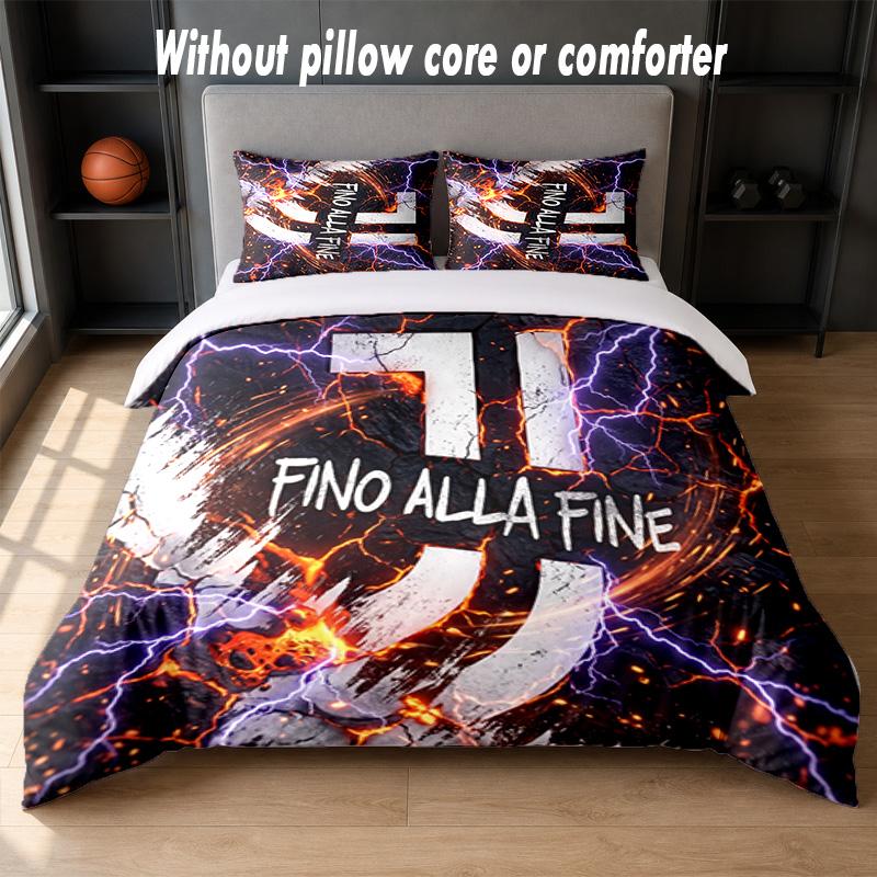 Set Biancheria da Letto Juventus FC Design 1 Copripiumino + 2 Federe Morbido Traspirante Biancheria da Letto per la Casa