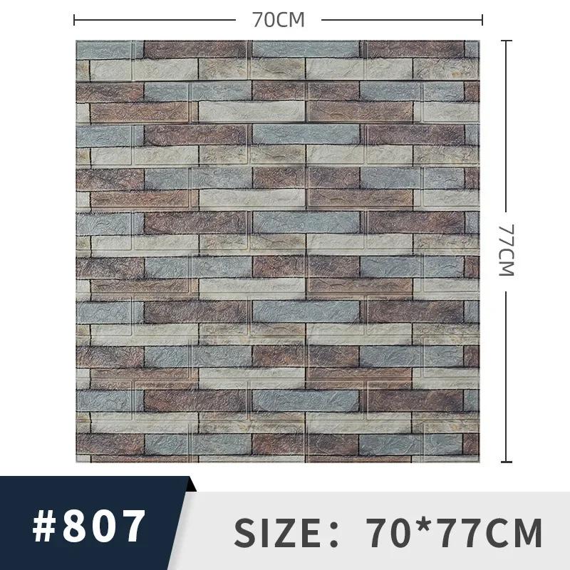 Self-adhesive 3d Three-dimensional Wall Stickers Foam Brick Pattern Decorative Stickers Retro Trend Background Wallpaper muraux