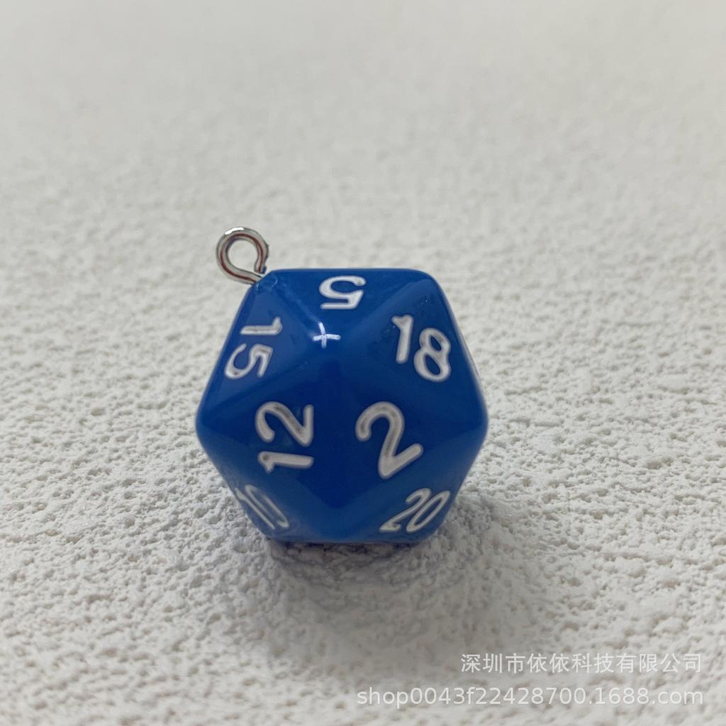 Manufacturer's real shot 20-sided sieve dice transparent solid color multi-sided dice bag pendant earrings keychain DIY accessories