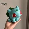 Environmentally Friendly Statue Cute Bulbasaur-Shaped Resin Figurine, Classic Cartoon Collectible with Red Eyes Green Waterproof Outdoor Ornament