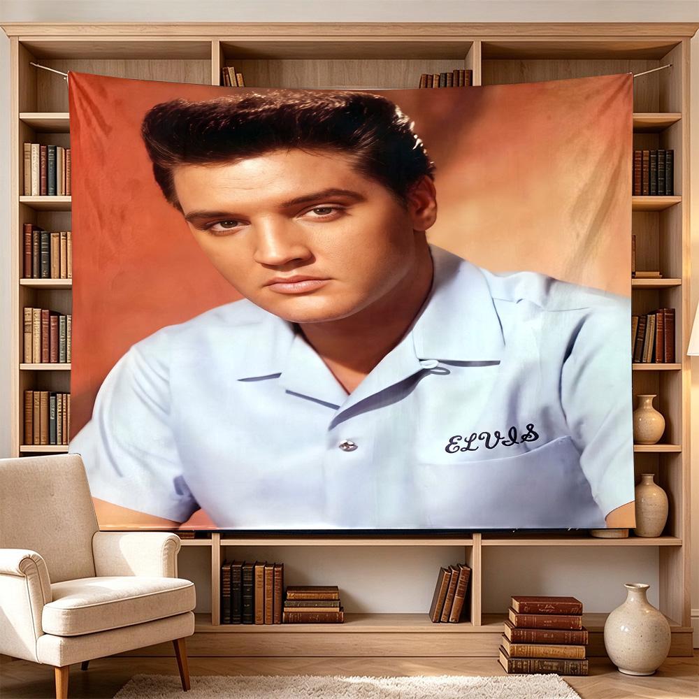 Glass Elvis Tribute Decorative Wall-Hanging Tapestry, Home Ornament for Living Room,Dorm and Fan Parties,Multi-style,celebrities,cartoons,music,sports