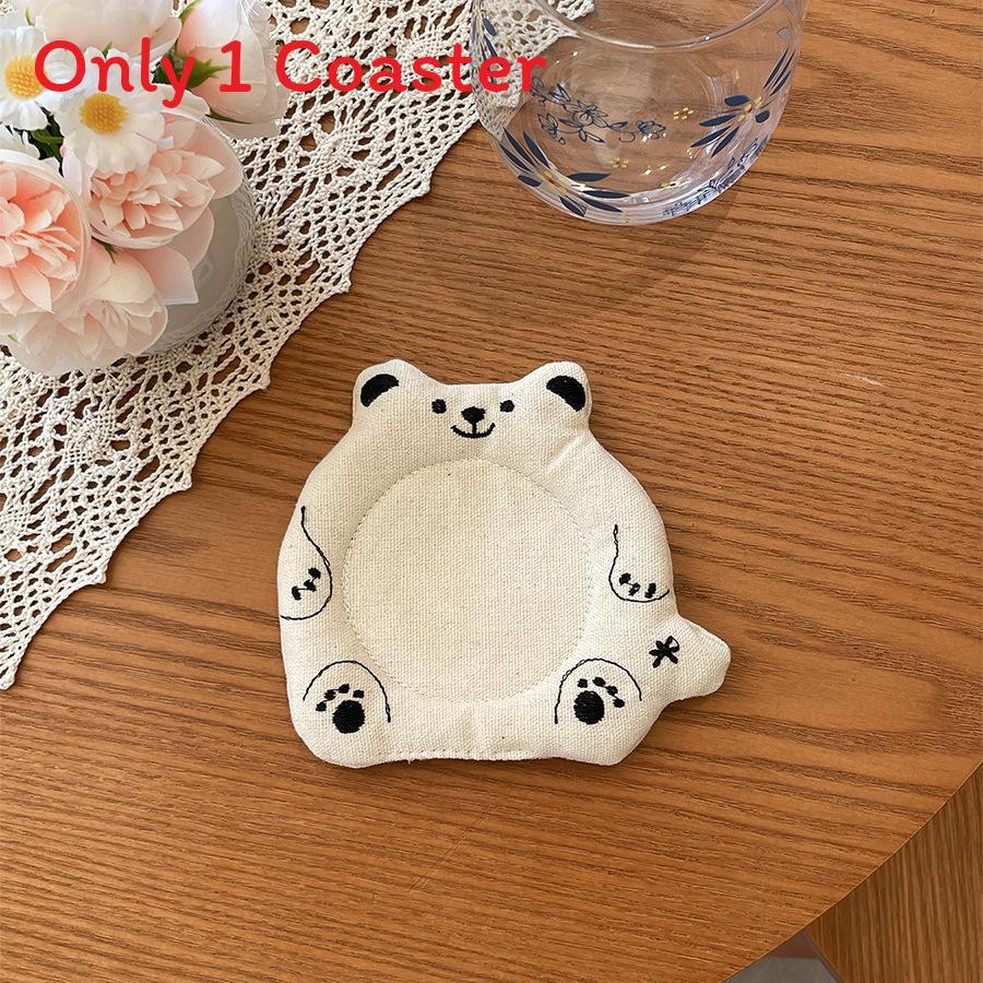 Creative Animal Cartoon Coasters With Insulation And Plush Fabric For Home Decor